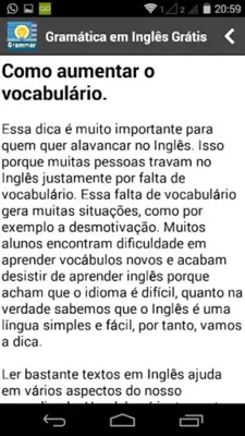 Gramática em Inglês Grátis android App screenshot 1